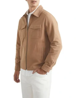 French Connection Twill Utility Jacket In Brown