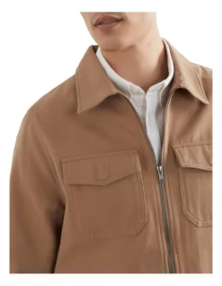 French Connection Twill Utility Jacket In Brown -Gant Shop 990495460 4 720x928