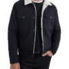 French Connection Twill Sherpa Jacket In Navy -Gant Shop 991619560 991608220 1 720x928