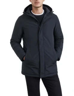 French Connection Water Resistant Parka In Blue -Gant Shop 991621180 5 720x928