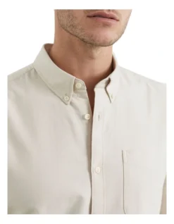 French Connection Oxford Slim Fit Shirt In Cream -Gant Shop 991627390 991622350 4 720x928