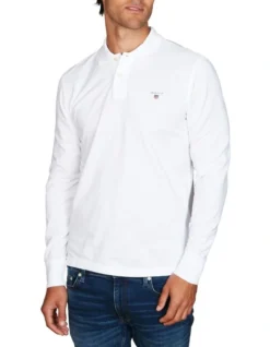 Gant Original Pique Long Sleeve Rugger In White