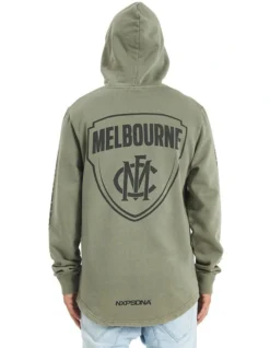 Melbourne Curved Hem Hooded Sweatshirt In Khaki